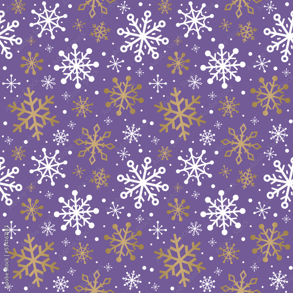 Christmas background with snowflakes. Seamless pattern. Vector illustration