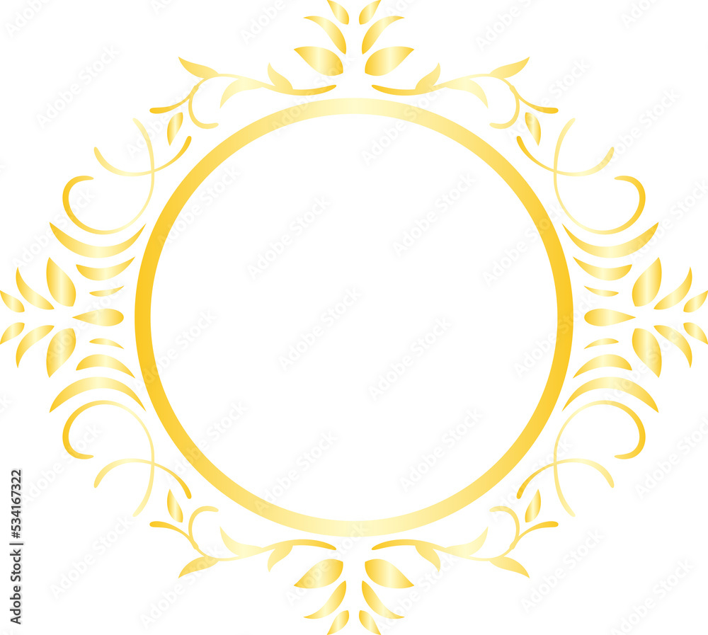 Decorative Golden Circle Frame Decorative Golden Circle Frame