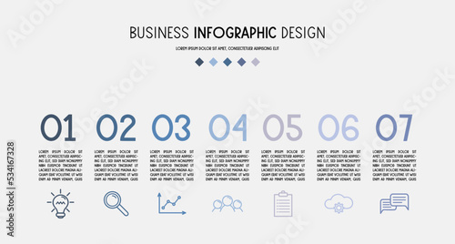 Business infographic with icons. Concept of a diagram. Vector