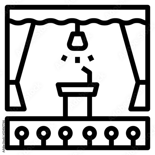 auditorium modern line style icon
