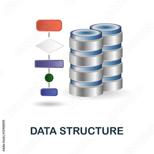 Data Structure icon. 3d illustration from data science collection. Creative Data Structure 3d icon for web design, templates, infographics and more