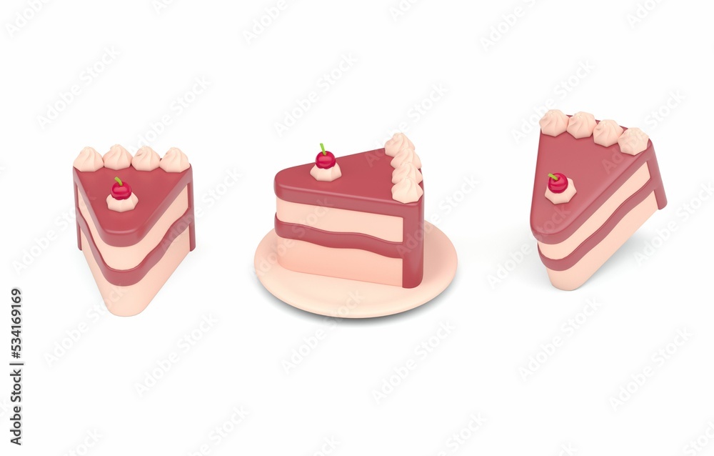 Set 3D Cake. 3D Illustration Set 3D Cake. 3D Illustration