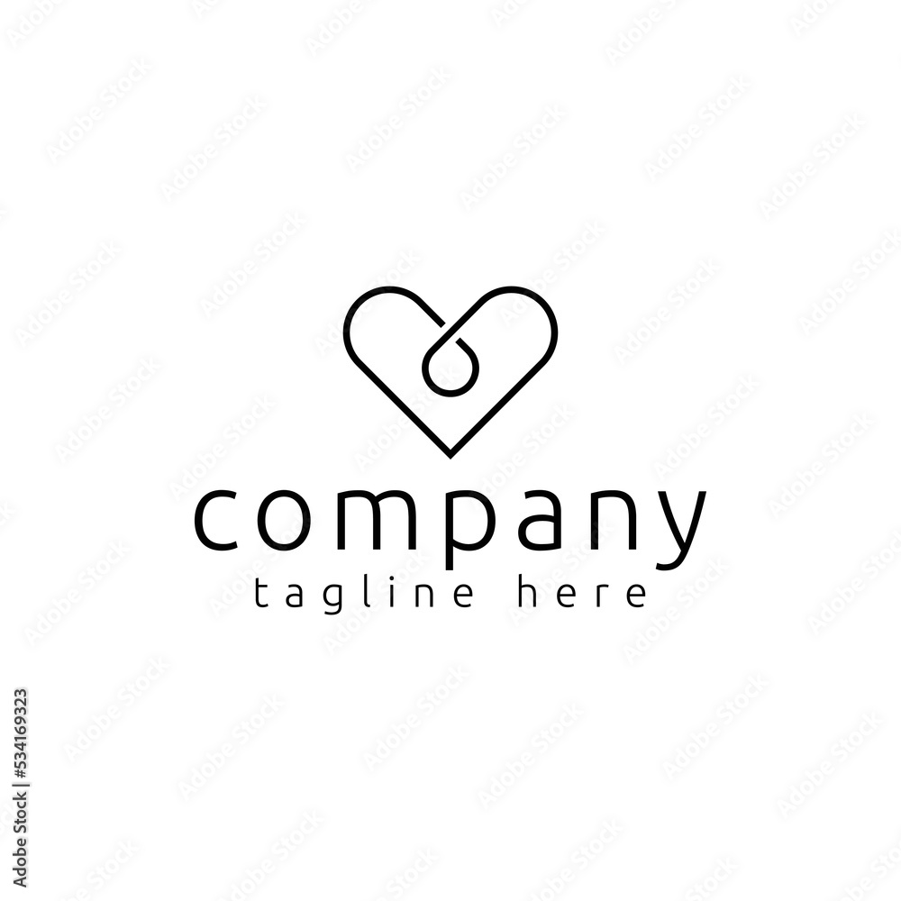 creative and unique love or heart logo design