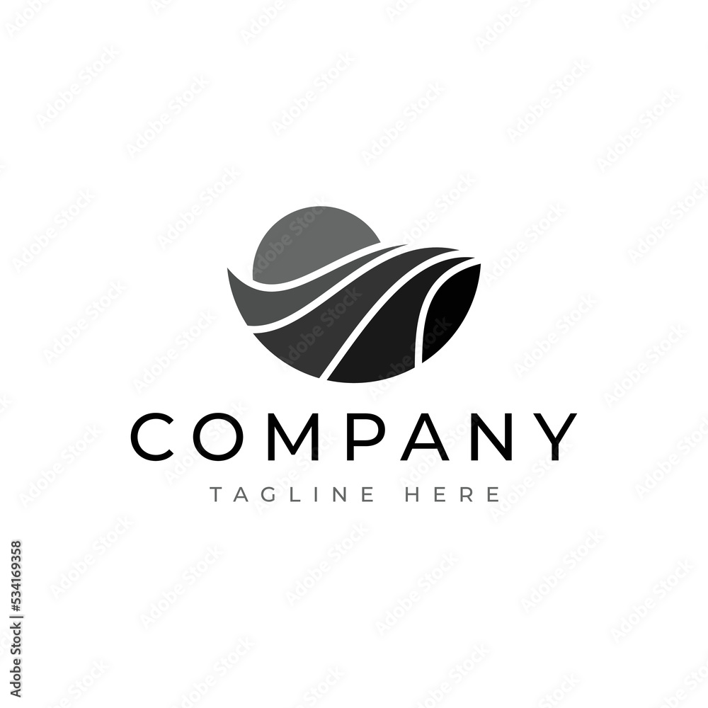 creative ocean sun wave logo design creative ocean sun wave logo design