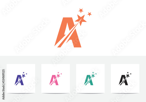 Initial letter A with Star Logo design