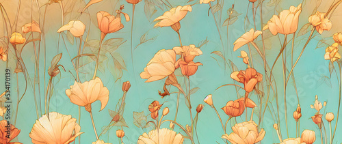 Artistic concept painting of a beautiful flowers  background illustration.