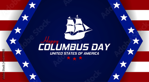 Happy Columbus Day vector illustration. Suitable for Poster, Banners, background and greeting card. 