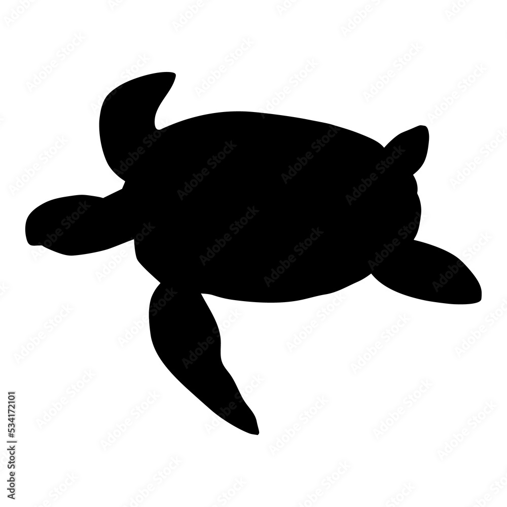 Silueta de tortuga marina aislada Silueta de tortuga marina aislada