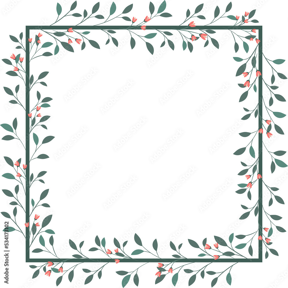 Obraz premium Leaf Square Border Frame