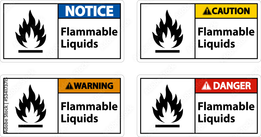 Flammable Liquids Sign On White Background - obrazy, fototapety, plakaty 