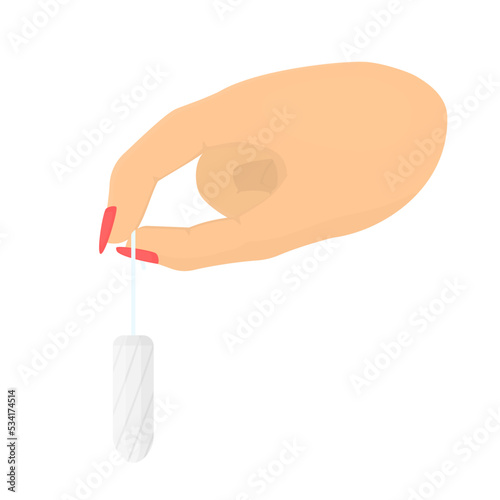 Gynecological tampon. Feminine hygiene product, vector illustration
