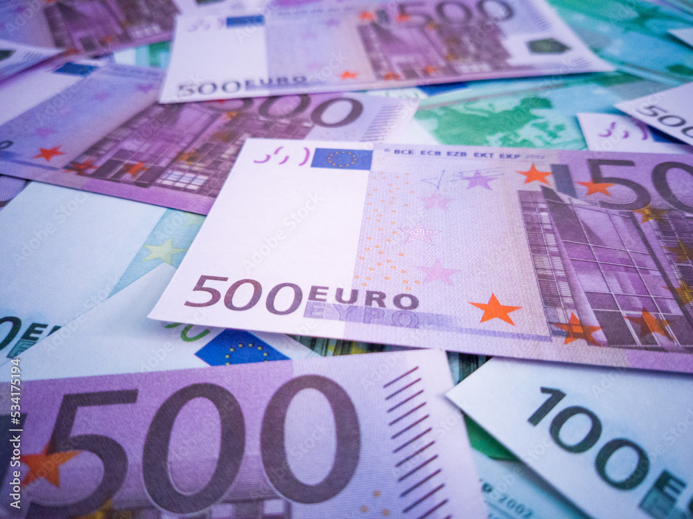 heap of euro, money background, 500 100 euro currency heap of euro, money background, 500 100 euro currency