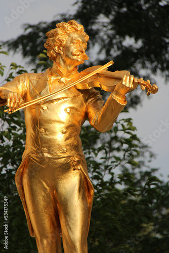 johann strauss monument in vienna (austria)