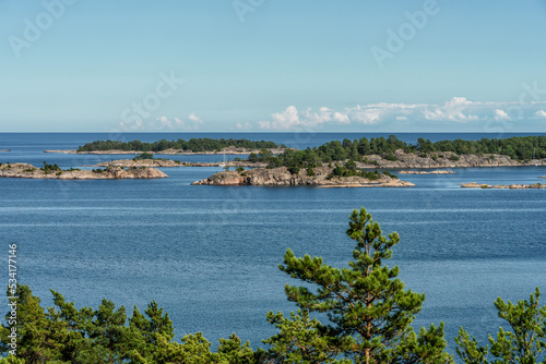 A view of some islands and islets in the outer part of the Gryt archipelago in the Baltic Sea, Sweden