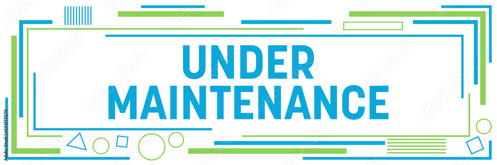 Fototapeta premium Under Maintenance Lines Squares Shapes Horizontal Green Blue 