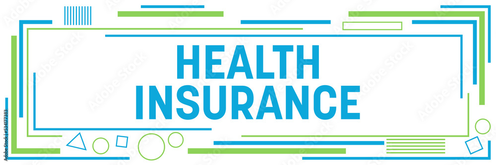 Health Insurance Lines Squares Shapes Horizontal Green Blue Health Insurance Lines Squares Shapes Horizontal Green Blue