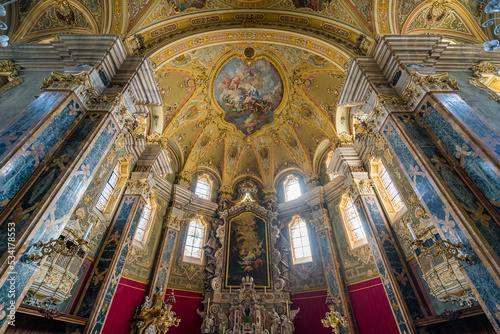 The marvelous interior of the Duomo of Bressanone. Province of Bolzano, Trentino Alto Adige, Italy.