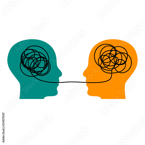 therapy logo, conversation icon, two profiles
