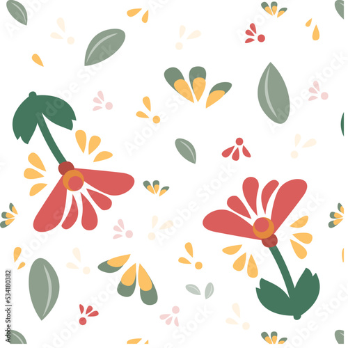 Pattern hippie flowers vector illustration