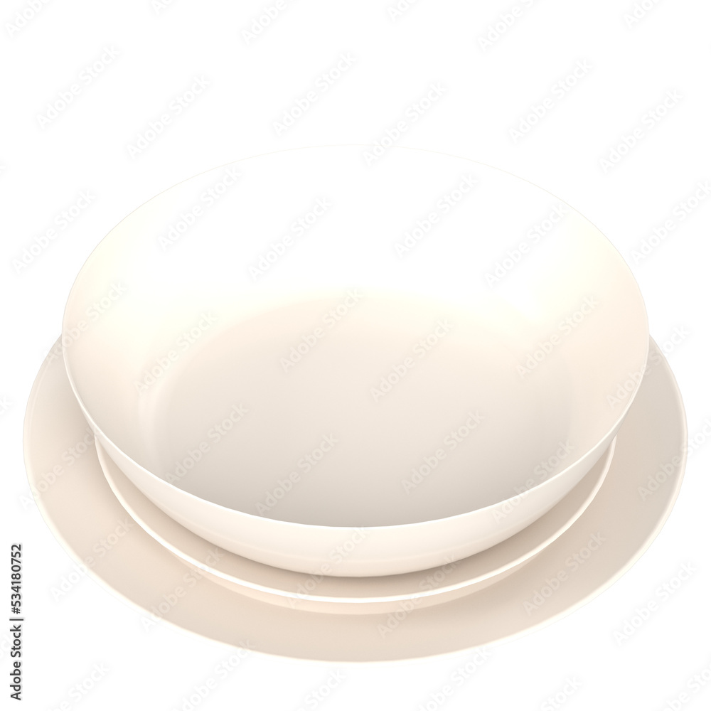 3d rendering illustration of a basic dinnerware set 3d rendering illustration of a basic dinnerware set