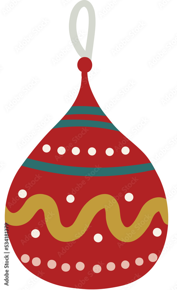 Christmas tree decoration, whimsical hand drawn decorative element Christmas tree decoration, whimsical hand drawn decorative element