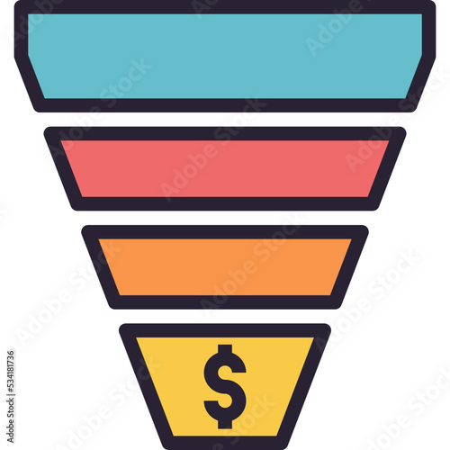 funnel modern line style icon