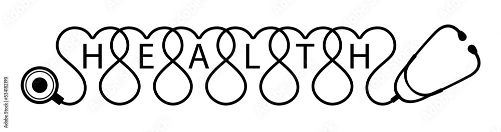 Heart shaped stethoscope icon vector isolated on white background ...
