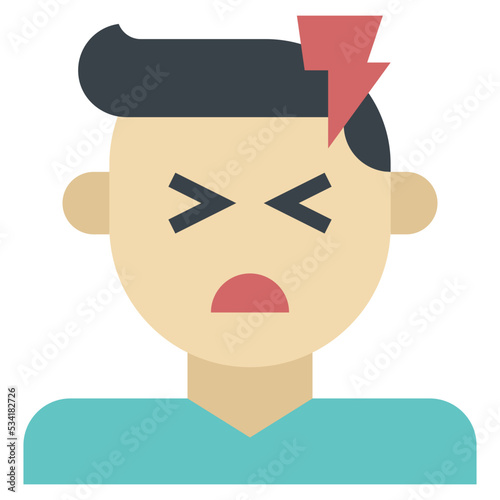 headache modern line style icon