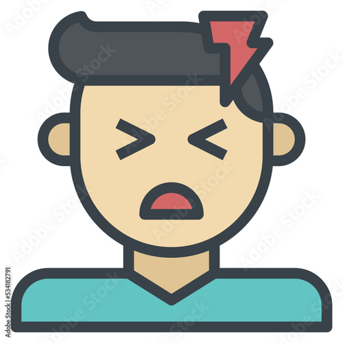 headache modern line style icon