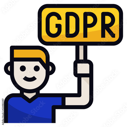 gdpr modern line style icon