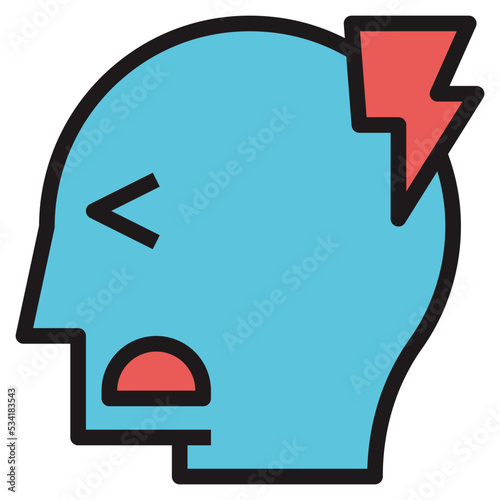 headache modern line style icon