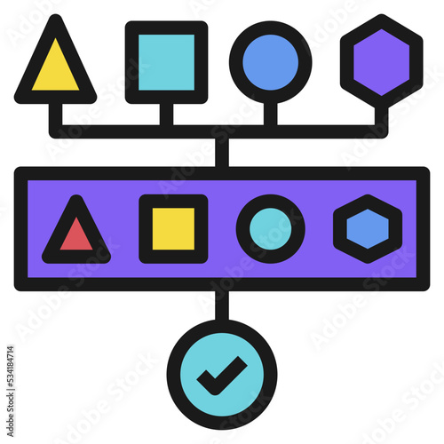 data modern line style icon