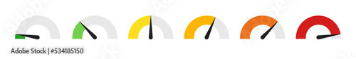 Speedometer simple icon set. Indicator concept