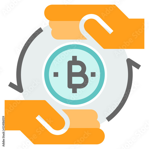 cryptocurrency modern line style icon