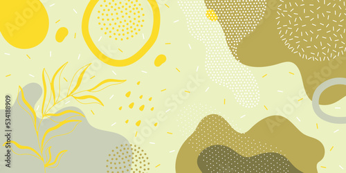 Modern vector templates for the cover. Cute background pattern with abstract shapes. Backgrounds in yellow tones.