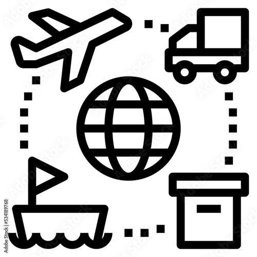 global modern line style icon