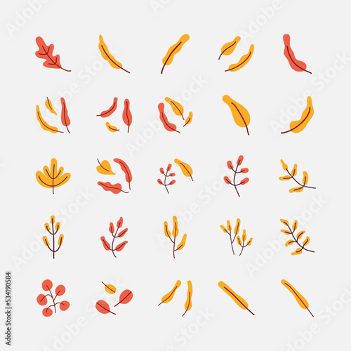 Yellow Leaf illustration vector set