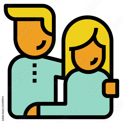 couple modern line style icon