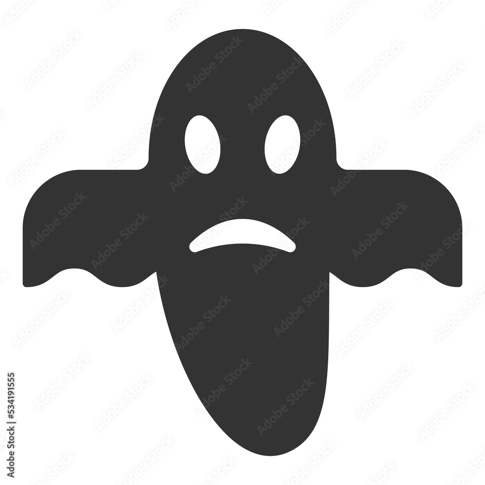 Scary ghost - icon, illustration on white background, glyph style Scary ghost - icon, illustration on white background, glyph style