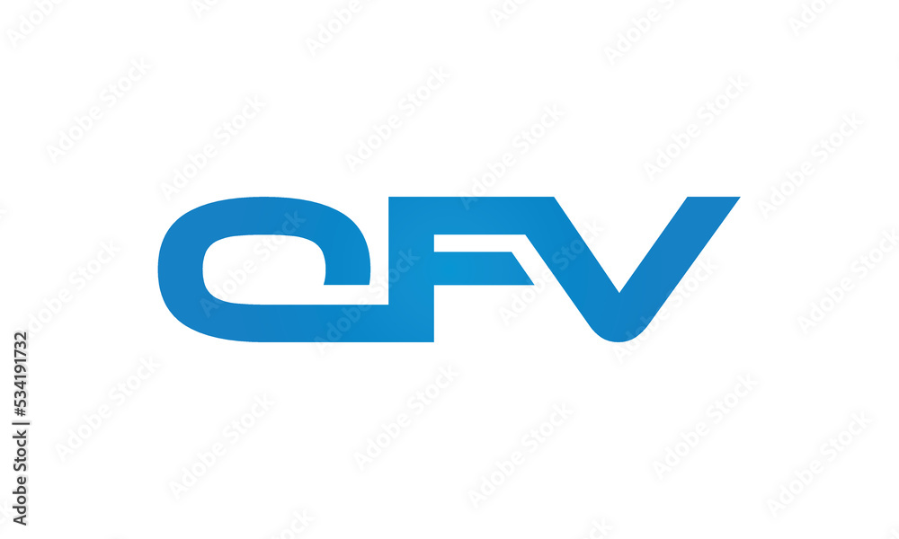 OFV monogram linked letters, creative typography logo icon OFV monogram linked letters, creative typography logo icon