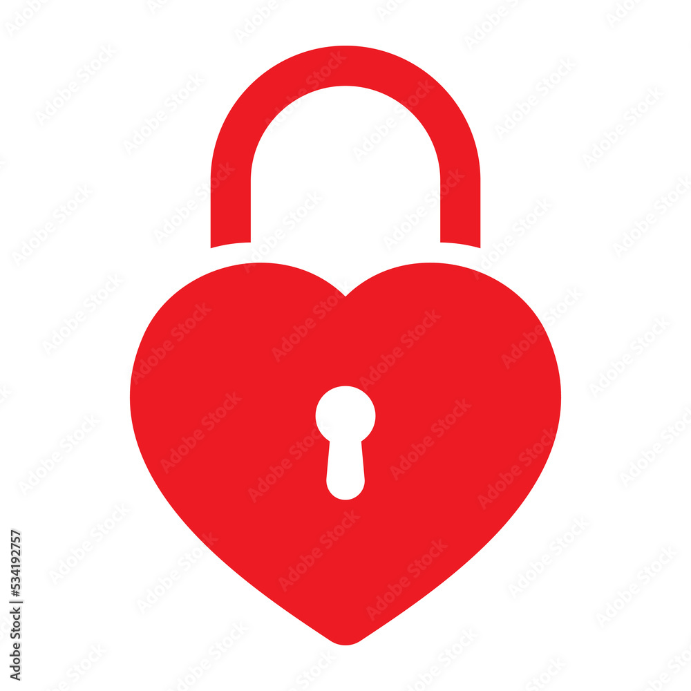 Heart lock icon. Locked heart shape lock vector illustration Heart lock icon. Locked heart shape lock vector illustration