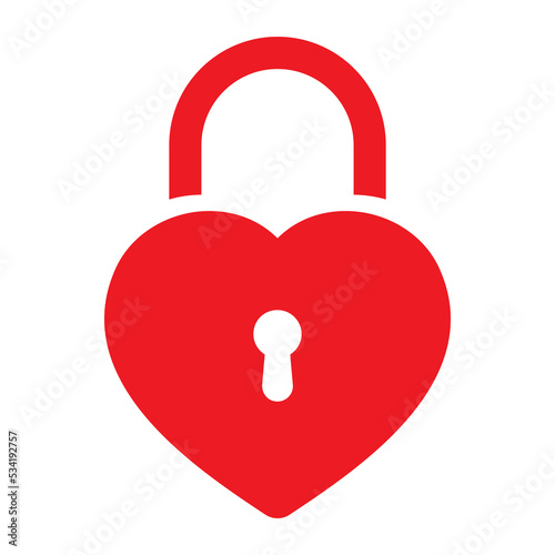 Heart lock icon. Locked heart shape lock vector illustration