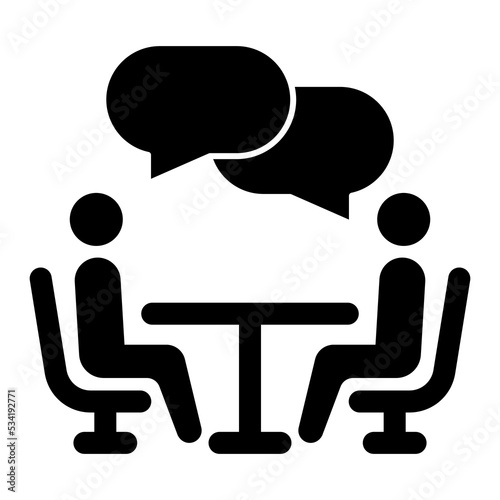 Interview or meeting icon. Conference sign vector illustration