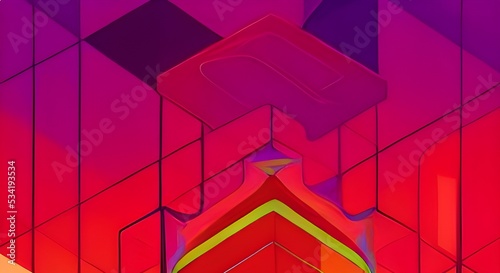 Colorful abstract geometric pattern design in retro style.