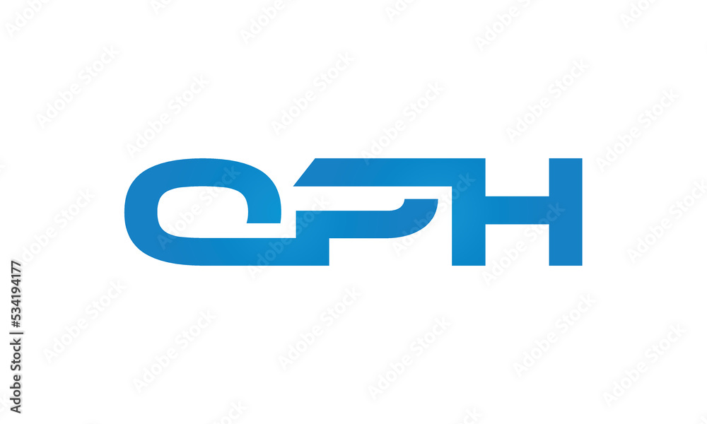 OPH monogram linked letters, creative typography logo icon OPH monogram linked letters, creative typography logo icon