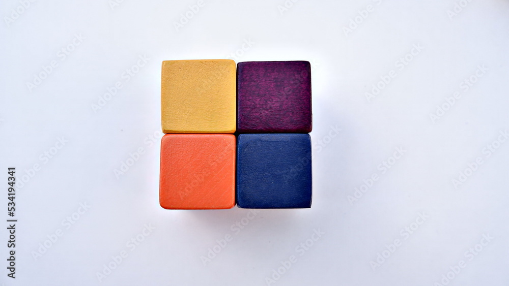 Square pastel colored cube blocks Square pastel colored cube blocks