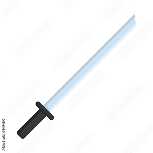 Vector graphic of katana. Japan samurai sword illustration with flat design style. Suitable for content design asset