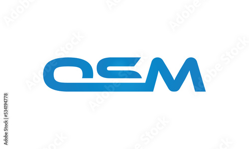 OSM monogram linked letters, creative typography logo icon