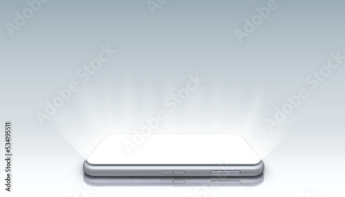 Smartphone mobile screen, technology mobile display light. Vector