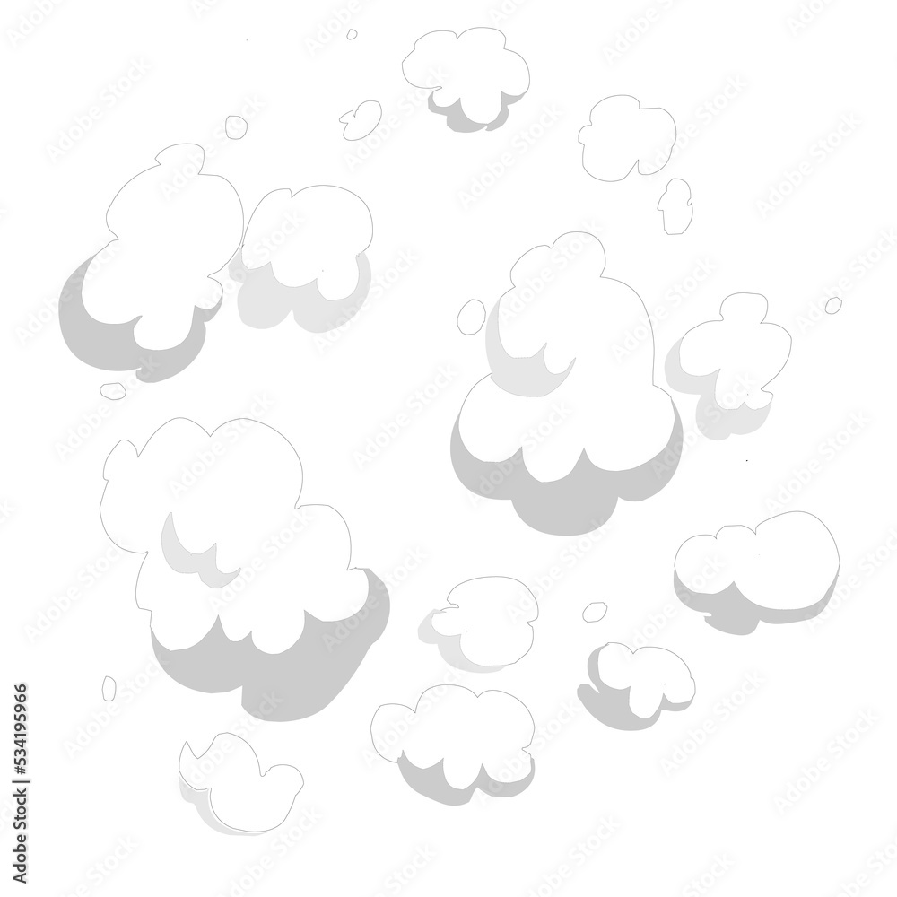 Set of white clouds Set of white clouds